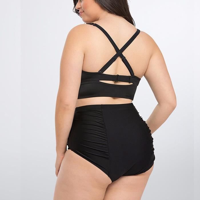 Bas De Bikini Taille Haute Noir - Coupe Cheeky élégante Pour Femmes Et Adolescentes (Style Taille Haute Avec Effet Ventre Plat)