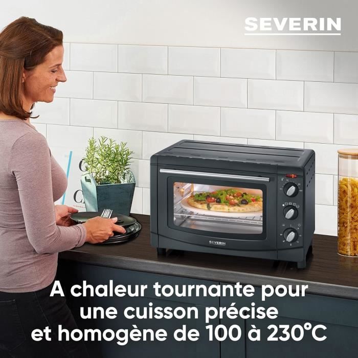 Mini Four à Chaleur Tournante Steinborg 20L - 1400W, Minuterie, Chaleur Sole Et Voûte - Parfait Petit Four Compact