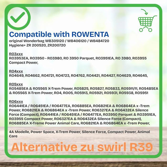 20 Sacs aspirateur pour Rowenta RO3953EA, RO3950 - RO3980, RO 3950 ...