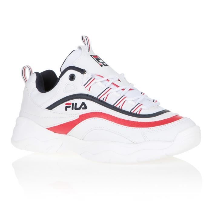 FILA Baskets Ray - Homme - Blanc et rouge