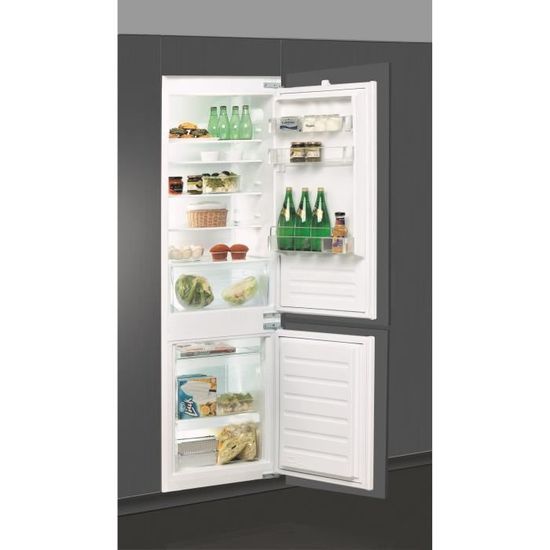 WHIRLPOOL ART6502/A+ - Réfrigérateur congélateur bas encastrable - 275L (195+80) - Froid statique - A+ - L 54cm x H 177cm