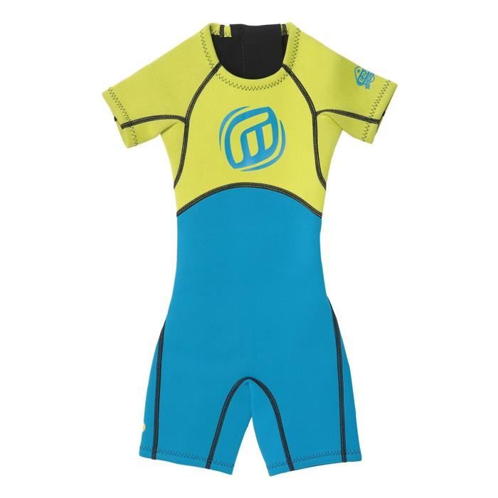 Combinaison Shorty MADNESS néoprène 2/2 Evolution pour bébé mixte - Bleu et jaune