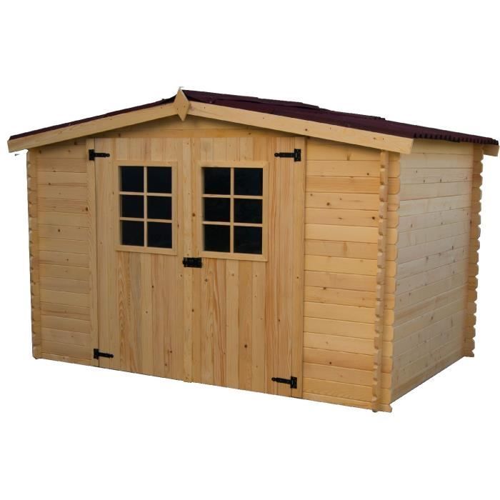 Abri madriers bois massif 20 mm 9 42 m2 - vue 2