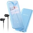 AGPTEK 32Go Haut-Parleur MP3 Bluetooth 5.3 avec Boutons Tactiles, 2.4 Pouces Grand Écran, Carte TF Jusqu’à 128G - Bleu-0
