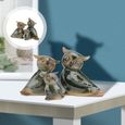 1 Set Ceramic Craft Owl Ornement Céramique unique Décor Chouette statue - statuette objet de decoration - bibelot-0