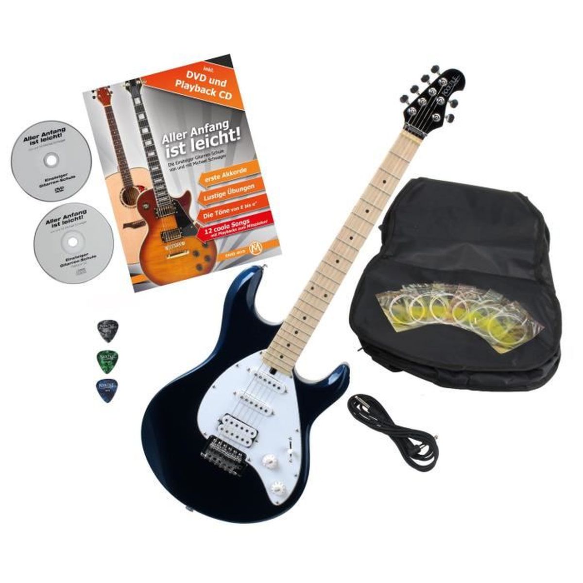 Guitare Basse Rocktile MB-4 BK - 4 Cordes - Corps Tilleul - Manche Érable - Noir