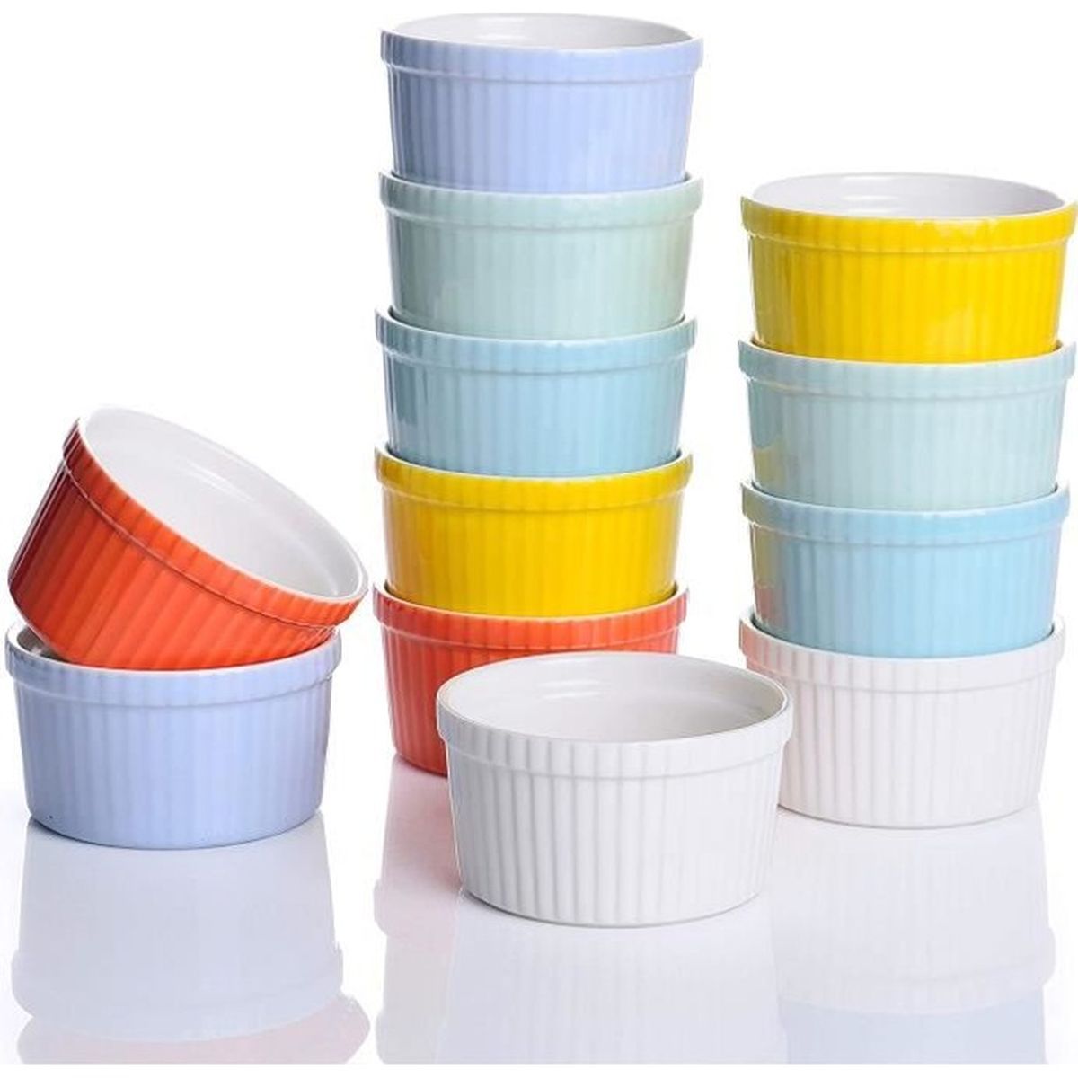 LOVECASA, Ramequin Dish en Porcelaine, Ramequin Moule à Soufflé Crème