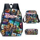 GUANGNA Sac à dos Roblox pour garçons avec boîte à déjeuner et trousse à crayons, sac à dos d'école, sac à dos pour ordinateur portable