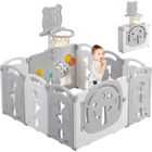 DRIPEX Parc Bébé 8+2 Panneaux , Barrière de Sécurité Portail Parc L, Parc Bébé en Plastique Ecologiques, Adapté aux Enfants de 0 à 6 Ans