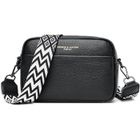 DUPHOY Sac à Bandoulière pour Femme Cuir Veritable Sac a Main avec Large Bandoulieres Amovible et Réglable