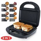 GPFUOEA Gaufrier électrique Multifonction 8 en 1 - Grande Puissance de 750W - Plaques Interchangeables - Appareil à Croque Monsieur, Grill