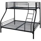 HABITAT ET JARDIN Lit superposé "Léo" - Noir - Métal - Sommiers inclus - 90/140 x 190 cm
