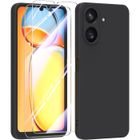 Coque et film protecteur - Xiaomi - Redmi 13C - Silicone Noir - Protection complète - Verre trempé