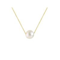Collier Femme - Plaqué OR - Pendentif Perle - Longueur 46 cm - Oxyde de Zirconium