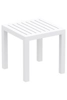 Petite table de jardin en plastique blanc résistante aux intempéries 45x45x45 cm MDJ10199