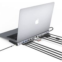 HOPDAY Station d'accueil USB C pour MacBook M1, hub USB C 13 en 1 avec Double Port 4K-HDMI, VGA, USB 3.0, Type C PD, Gigablit