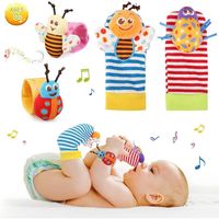 Jouets d'éveil pour bébé - CUBE EVEIL - Poignet et Chaussettes Hochet - Education Montessori - 0-6 Mois