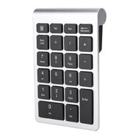 HURRISE Pavé numérique RF304 Clavier numérique 22 touches Mini clavier sans fil USB 2.4G avec récepteur (argent noir)