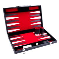 Engelhart- 250501- Backgammon surpiqué 18 pouces  - rouge noir blanc