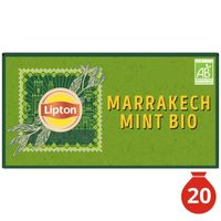 LOT DE 5 - LIPTON - Marrakech Mint Menthe Thé vert Bio - boite de 20 sachets