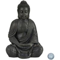 Relaxdays Statue de Buddha figurine de Bouddha décoration jardin sculpture céramique Zen 70 cm - 4052025935030