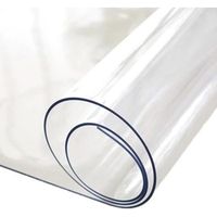 Nappe Transparente épaisseur 2 mm – Rectangle 90 x 100 cm – Film épais Protection PVC Transparent 2 MM - Roulé sur Tube (sans Plis)
