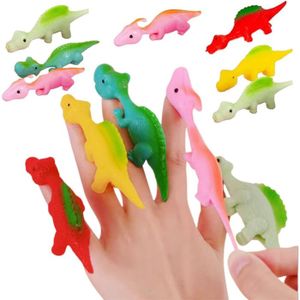 Lot De 20 Dinosaures à Doigt – Catapulte Extensible En TPR – Couleurs Aléatoires – Jouet De Lancer – Pour Enfant Et Adulte