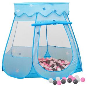 TENTE TUNNEL D'ACTIVITÉ Tente de jeu pour enfants - AKOZON - avec 250 balles - Bleu 102x102x82 cm