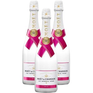 CHAMPAGNE Lot de 3 - Champagne Moët et Chandon Ice Impérial Rosé Demi-Sec 75cl