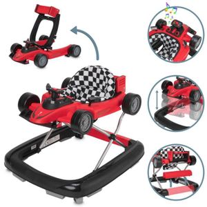 YOUPALA - TROTTEUR Trotteur Cabino® Racer - Réglable, Pliable, Avec Plateau de Jeu, Pour enfants de 6 mois à 12 kg - Rouge