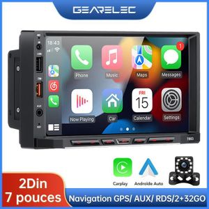 AUTORADIO GEARELEC Autoradio 7 Pouces Android 11 avec Carplay Bluetooth Wifi GPS AUX RDS FM Récepteur Multimédia