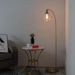 LAMPADAIRE Grand lampadaire vintage en verre et laiton - Flavia