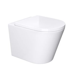 WC - TOILETTES Mai & Mai WC suspendu sans bride en céramique blanc toilette mural complet abattant avec frein de chute A108-neu