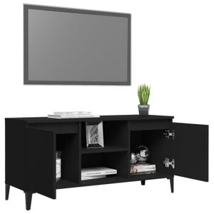 MEUBLE TV Meuble TV avec pieds en métal Noir 103,5x35x50 cm  Mothinessto LY23786