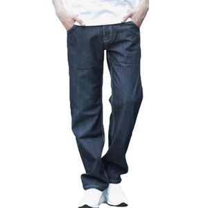 JEANS Jeans homme de marque luxe Jeans Version lâche Grande taille droit Section mince Pantalon homme-Bleu clair