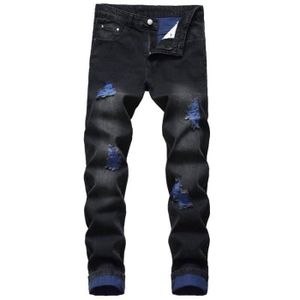 Jean noir dechiré discount homme