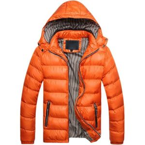 DOUDOUNE Doudoune MISSMAO Homme Avec Capuche Décontracté Doudoune Matelassé Manches Longues Chaud,Orange