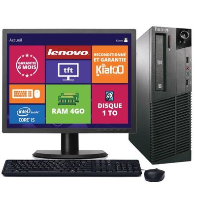 PC Lenovo M91p SFF - I7-2600, 4Go RAM, 250Go HDD, Windows 10, Wifi - Reconditionné