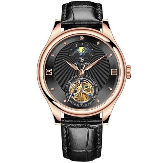 Montre Homme Louis Valentin - Mécanique Automatique, Boîtier Acier, Bracelet Cuir NEUVE Avec Boîte