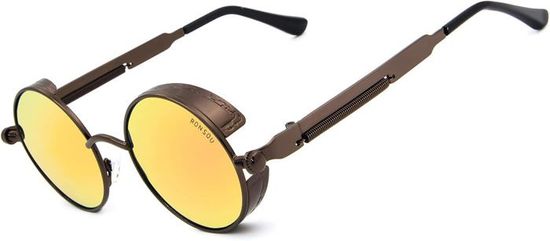 Lunettes De Soleil Rondes Polarisées - Cadre AL-MG Métal Style Steampunk, Protection UV400 - Homme Et Femme