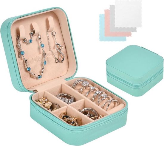 Petite Boite A Bijoux Femme Cuir Pu Mini Boite Bijoux Voyage Rangement