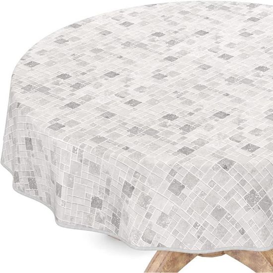 Nappe En Plastique Anti-Huile Protecteur De Table Ronde Nappe Transparente Imperméable