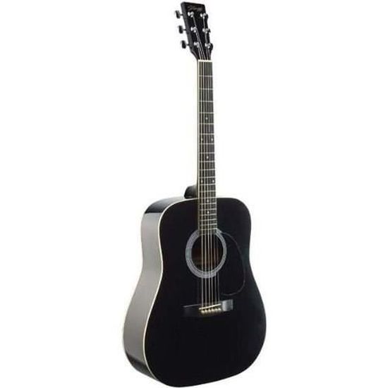 STAGG Guitare Acoust. Dreadnought Tilleul Noir Cdiscount Instruments de musique