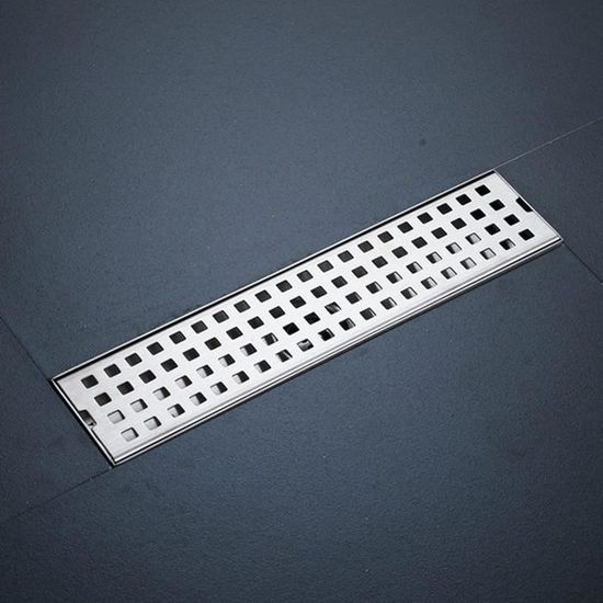 Drain De Douche Linéaire 24 Pouces En Inox Brossé 304 - Avec Insert Carrelable, Grille Professionnelle