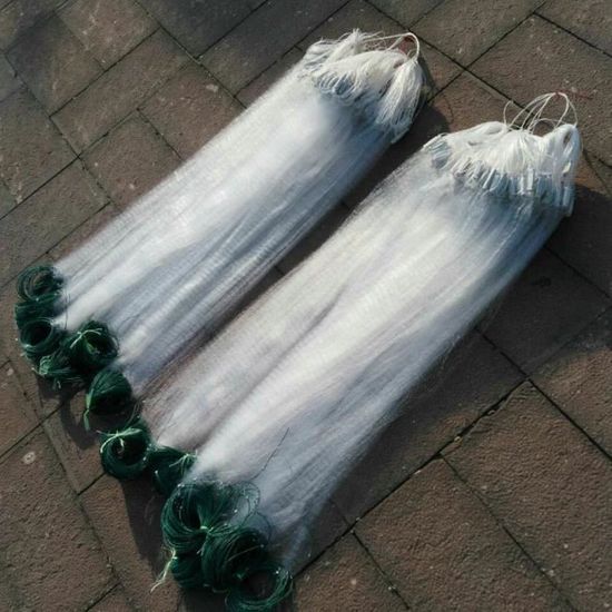 Zerodis Filet De Pêche, 50 M De Long, 1,5 M De Hauteur, 3 Couches De Nylon Lourd Avec Flotteur, Accessoires De Pêche, Petit Filet D'évier En Maille, Outil Pratique, Pour Homme Et