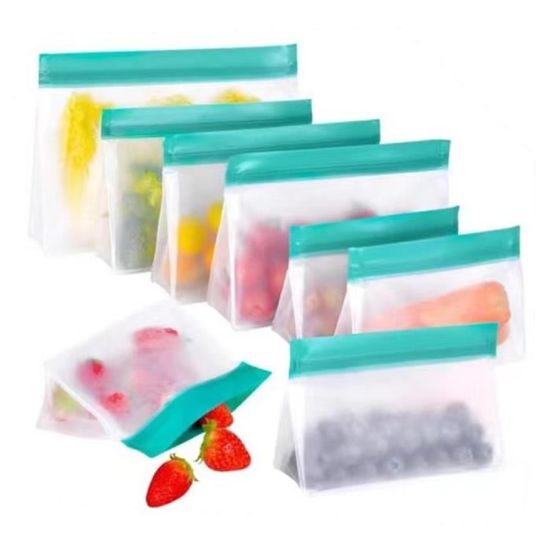 10 Pièces Sac De Congélation Réutilisable, Sacs Alimentaires De Rangement PEVA, Reusable Freezer Bags, Rangement Alimentaire En Silicone, Alimentaires étanches Pour Ranger Légumes, Fruits, Collations