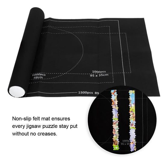 VFANDV Tapis De Puzzle Roulant Feutre – Jusqu'à 1500 Pièces – Portable Avec Tube, Sac & Trieurs – Idéal Adultes & Enfants