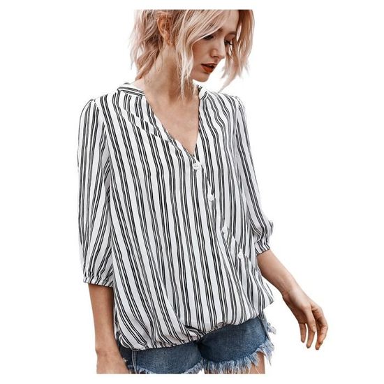 Chemisier Femme Col V Forever 21 - Taille S - Sans Manches, Motif Géométrique Bleu - Occasion Très Bon état