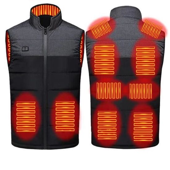 Gilet Riscaldato Uomo/Donna - Ultra Sottile In Fibra Di Carbonio, Pile Lavabile, 4 Zone Riscaldamento, Ricaricabile USB