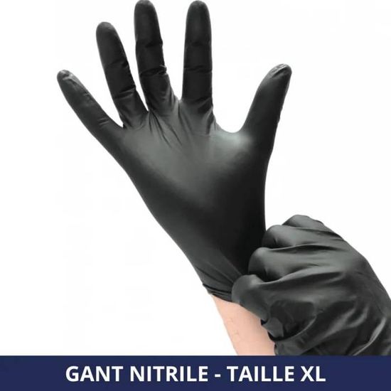 Boîte De 100 Gants Nitrile Noir Taille M Guanto Chef - Gants Professionnels Cuisine